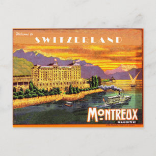 Montreux, Genfersee, Schweiz, Vintage Postkarte