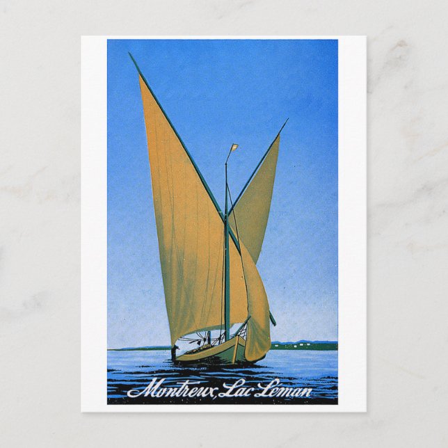 Montreux, Genfersee, Schweiz, Vintage Postkarte (Vorderseite)
