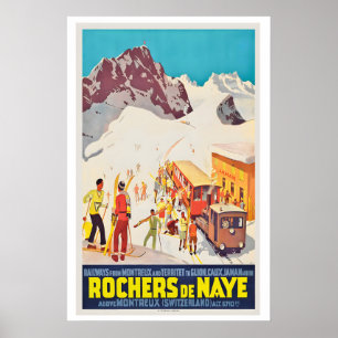 Montreux Glion Rochers-de-Naye Eisenbahn Schweiz Poster