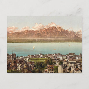 Montreux, Savoyer Berge, Genfersee, Schweiz Postkarte