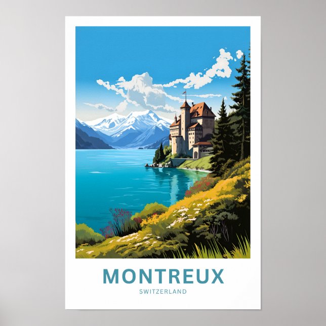 Montreux Schweiz Reisen Print Poster (Vorne)