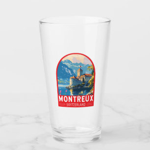 Montreux Schweiz Reisen Vintag Glas