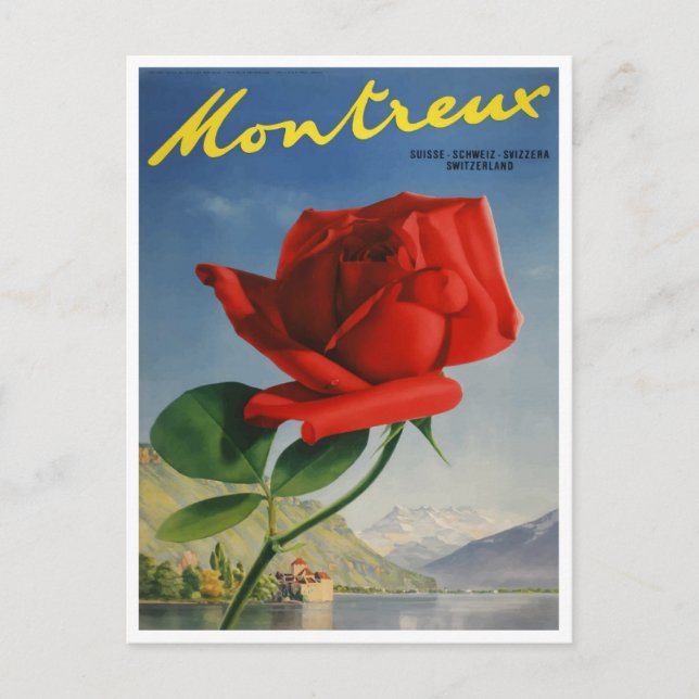 Montreux, Schweiz Vintage Travel Postcard Postkarte (Vorderseite)