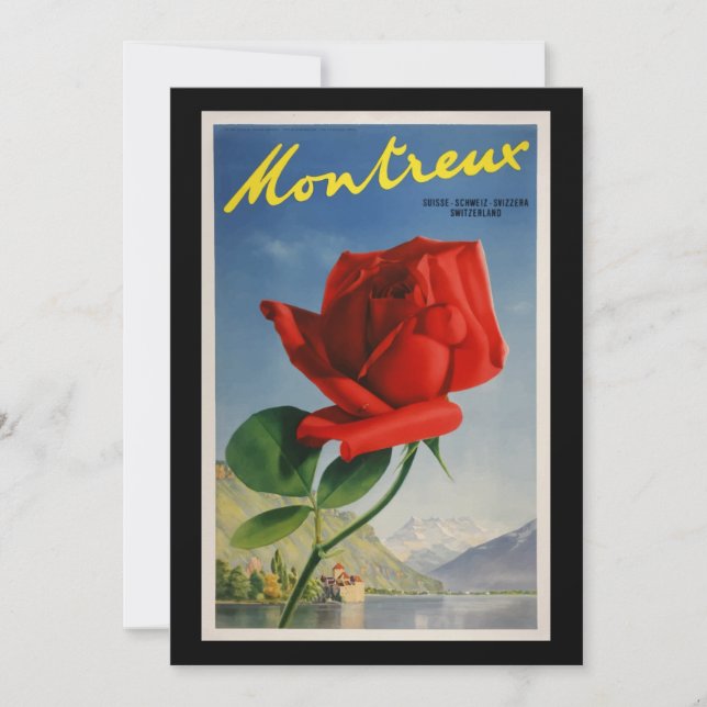 Montreux Schweiz, Vintage Travel Poster, Karte (Vorderseite)
