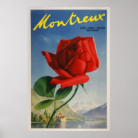Montreux, Suisse Poster Vintage voyage