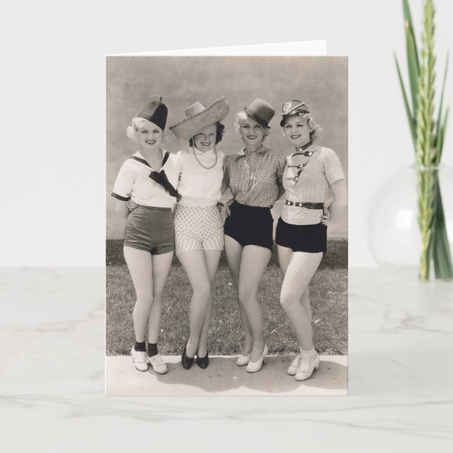 Montrez à des filles la carte de voeux - (Devant)
