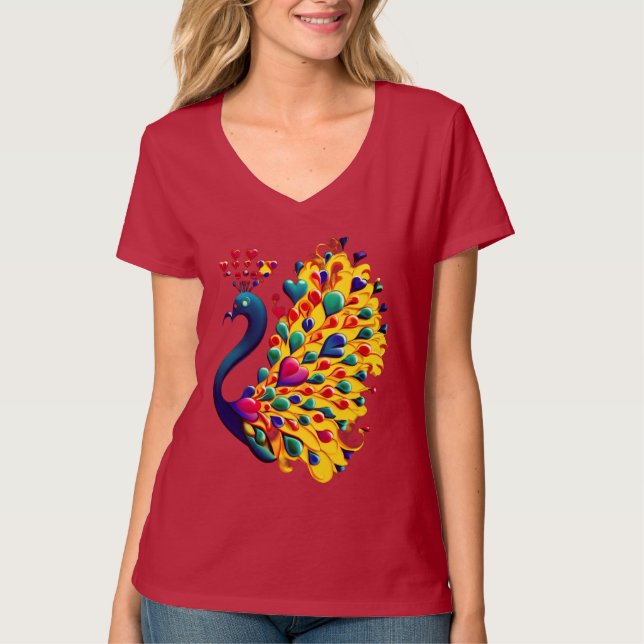 Montrez Votre T-Shirt À Cou-V Plumes (Devant)