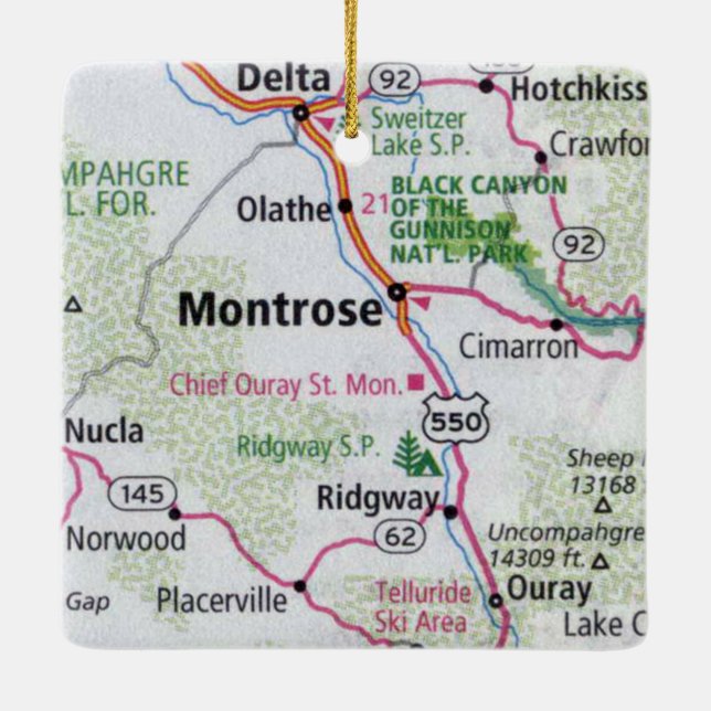 Montrose CO Map Keramikornament (Rückseite)