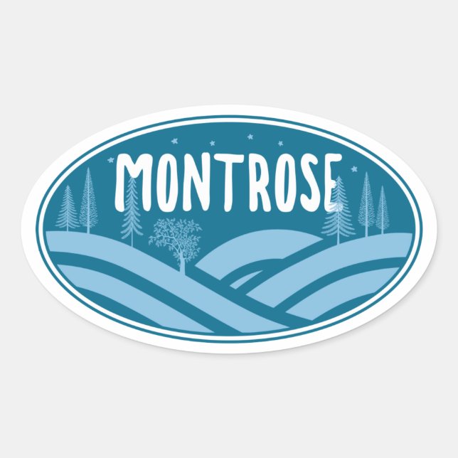 Montrose Colorado Außenbereich Ovaler Aufkleber (Vorderseite)