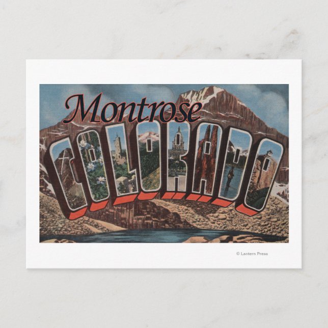 Montrose, Colorado - Große Buchstabenszenen Postkarte (Vorderseite)