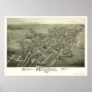 Montrose, PA Panorama Karte - 1890 Poster