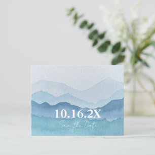 Monts Aquarelle Enregistrer La Date Carte Postale