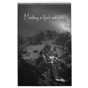 Monts en noir et blanc calendrier photo v3