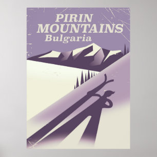 Monts Pirin Bulgarie poster ski