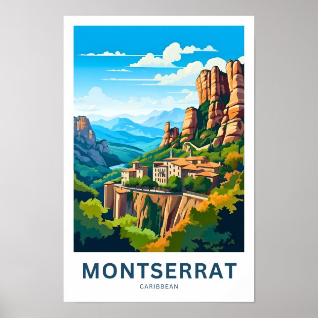 Montserrat Caribbean Travel Print Poster (Vorne)