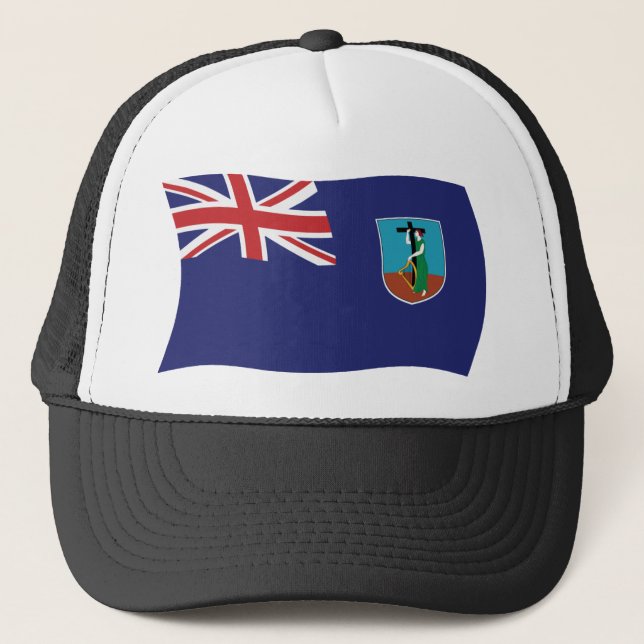 Montserrat Flag Hat Truckerkappe (Vorderseite)