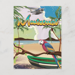 Montserrat Insel Retro-Reiseplakat Postkarte