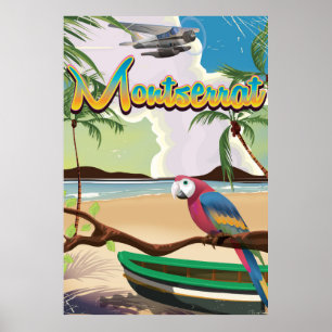 Montserrat Insel Retro-Reiseposter Poster