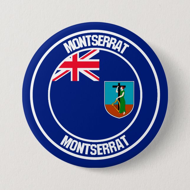 Montserrat Round Emblem Button (Vorderseite)
