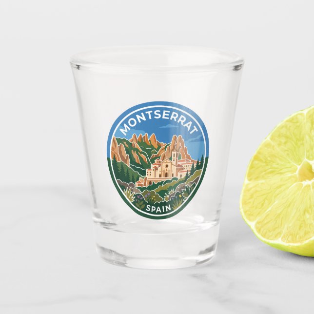 Montserrat Spanien Schnapsglas (Vorderseite)
