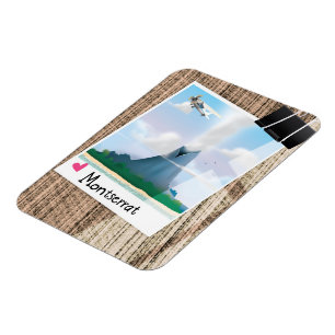 Montserrat Volcano Urlaub Poster. Magnet