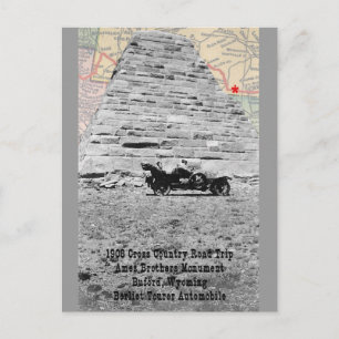 Monument Ames Bros avec carte 1908 road trip