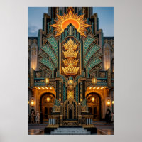 Monument architectural couronne dorée Art déco