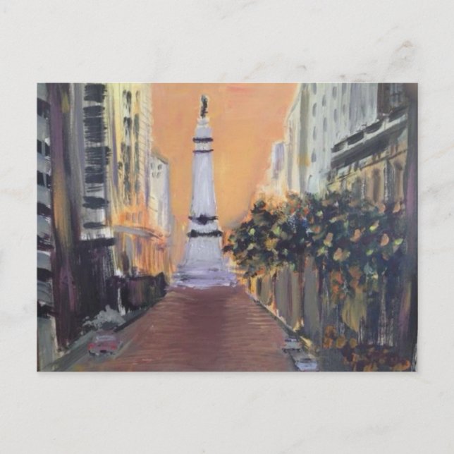 Monument Circle - Indianapolis, Indiana Postkarte (Vorderseite)