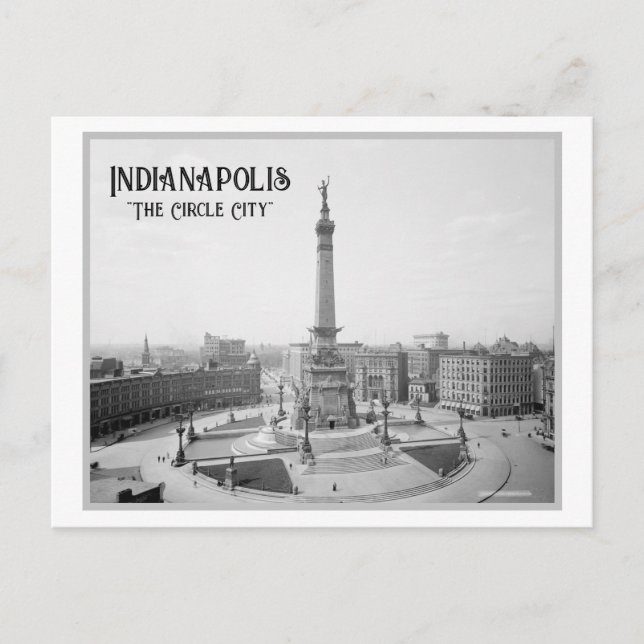 Monument Circle, Indianapolis Postkarte (Vorderseite)
