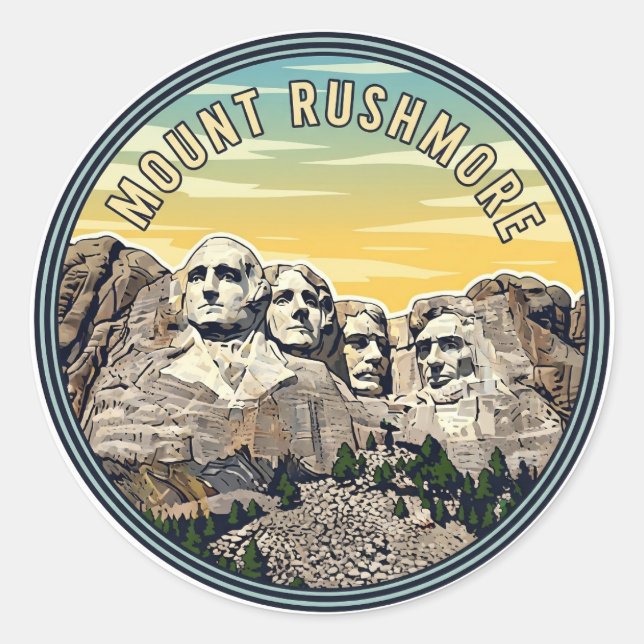 Monument Rushmore National Monument Travel Runder Aufkleber (Vorderseite)