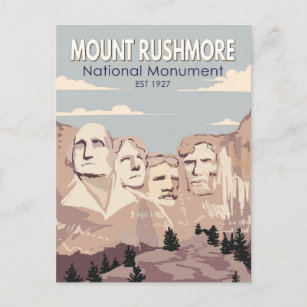 Monument Rushmore Nationalparkprojekt des Süd-Dako Postkarte
