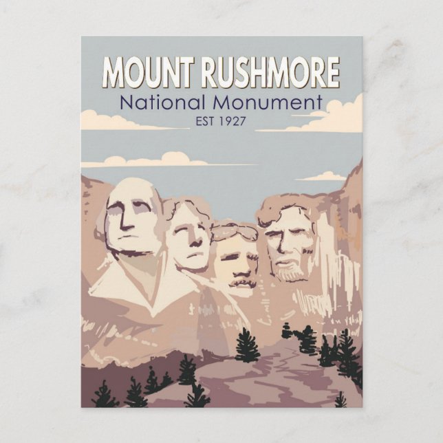 Monument Rushmore Nationalparkprojekt des Süd-Dako Postkarte (Vorderseite)