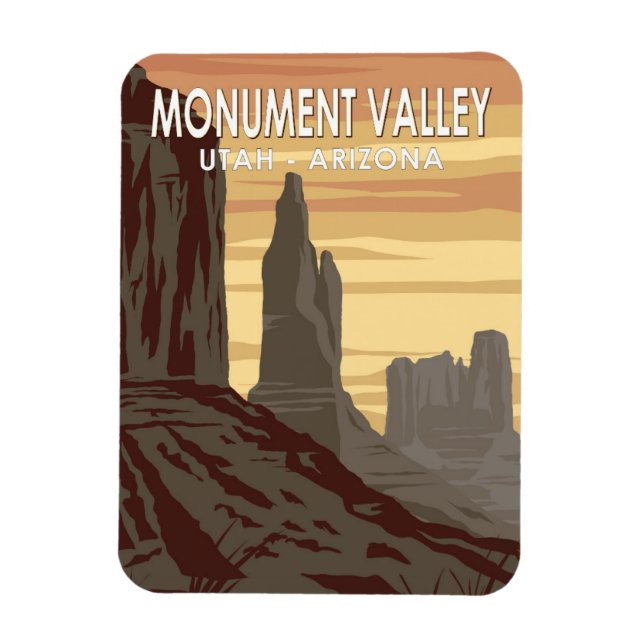Monument Tal Arizona Utah Vintag Magnet (Vertikal)