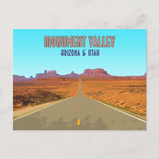 Monument Tal Arizona Utah Vintag Postkarte (Vorderseite)