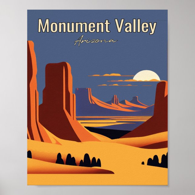 Monument Tal Minimalistisch Vintage Poster (Vorne)