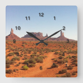 Monument Valley Foto Utah Wüste Quadratische Wanduhr