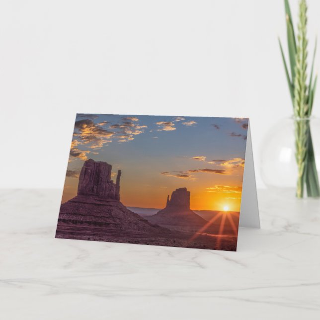 Monument Valley Mittens Sunrise Grußkarte Dankeskarte (Vorderseite)