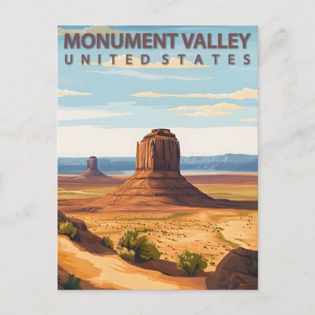 Monument Valley Navajo Nation Vintag Postkarte (Vorderseite)