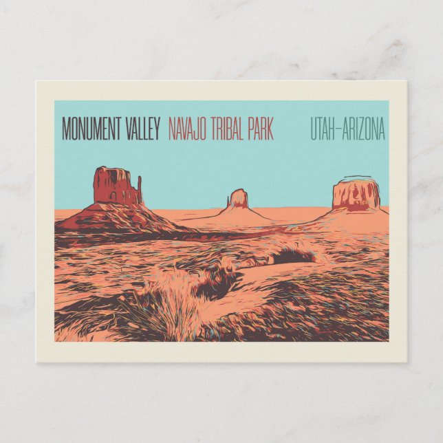 Monument Valley, Navajo Tribal Park Utah, Arizona Postkarte (Vorderseite)