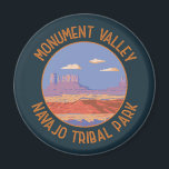 Monument Valley Navajo Tribal Park Vintag Magnet<br><div class="desc">Monument Valley,  eine Wüstenregion mit rotem Sand an der Grenze zwischen Arizona und Utah,  ist bekannt für die mächtigen Sandsteinbäume des Monument Valley Navajo Tribal Park.</div>