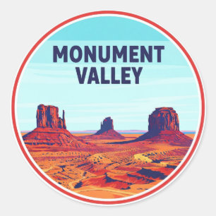 Monument Valley Reise Navajo Nation Road Runder Aufkleber