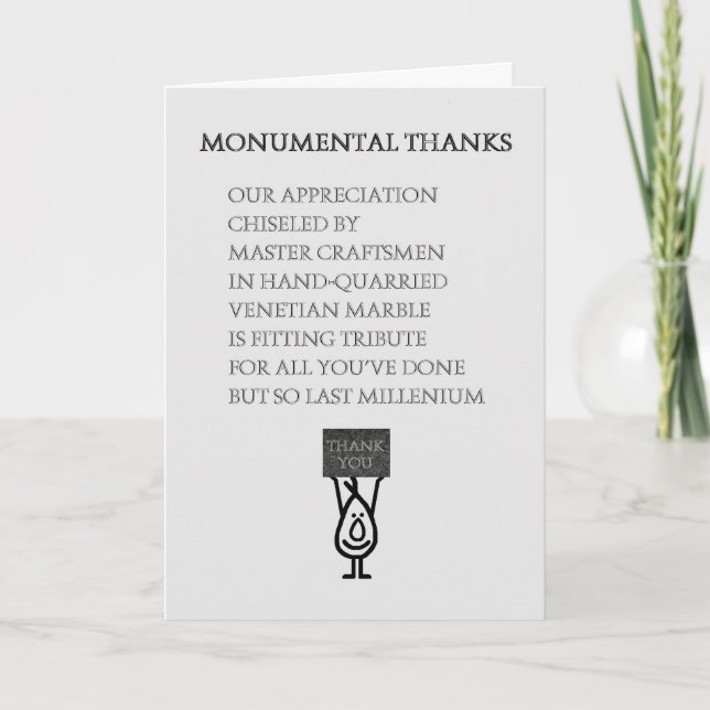 Monumentaler Dank - ein lustiges Danke-Gedicht Dankeskarte (Vorderseite)