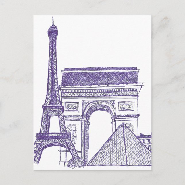 Monumentos de Paris Postkarte (Vorderseite)