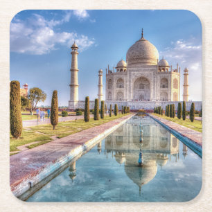 Monuments Taj Mahal Sunrise Rechteckiger Pappuntersetzer