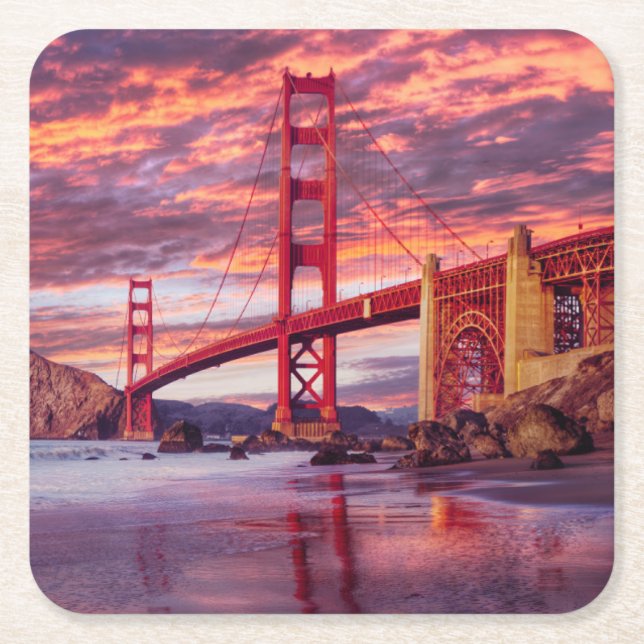 Monuments | The Golden Gate San Francisco, CA Rechteckiger Pappuntersetzer (Vorderseite)