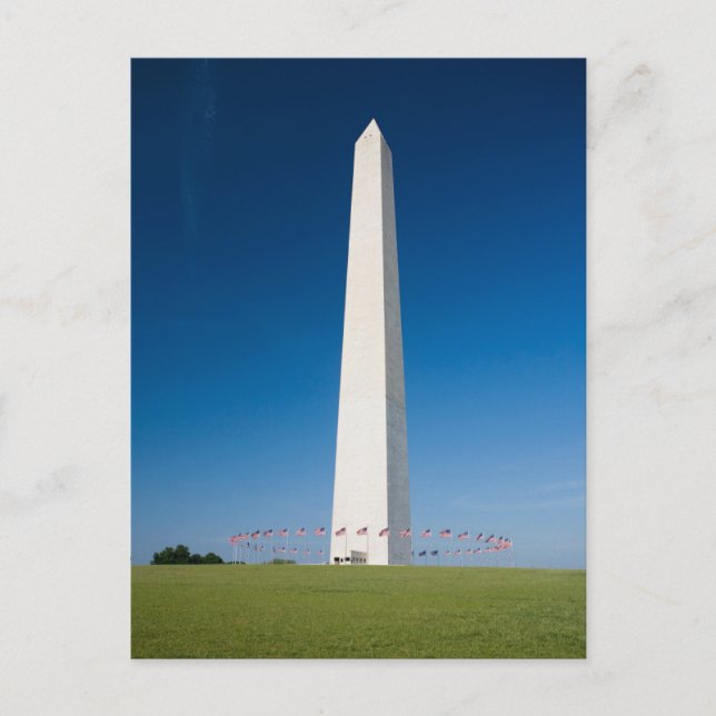 Monuments | Washington Monument with Flags Postkarte (Vorderseite)