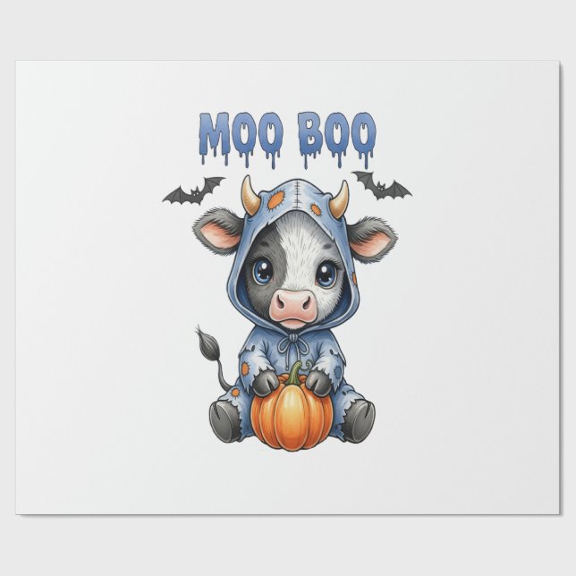 Moo Boo Halloween Cow Geschenkpapier (Flach)