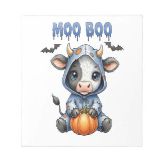 Moo Boo Halloween Cow Notizblock