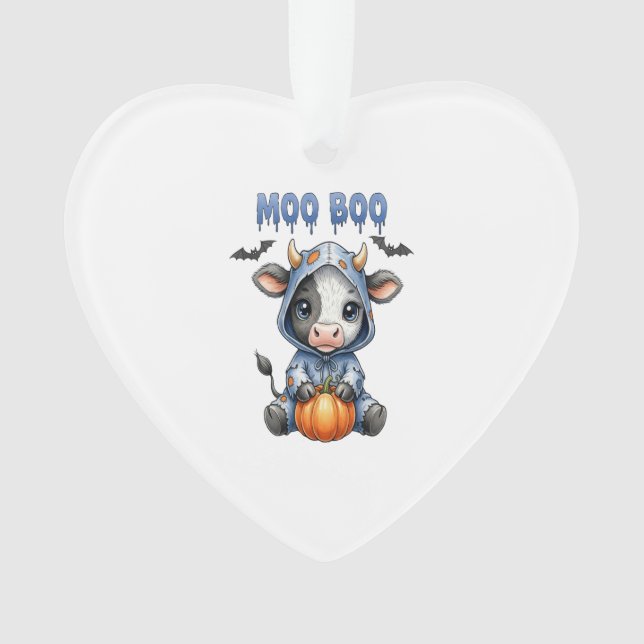 Moo Boo Halloween Cow Ornament (Vorderseite)