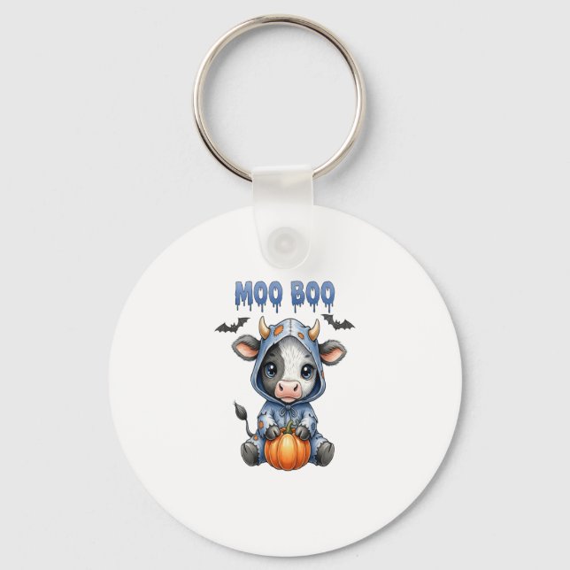 Moo Boo Halloween Cow Schlüsselanhänger (Vorderseite)